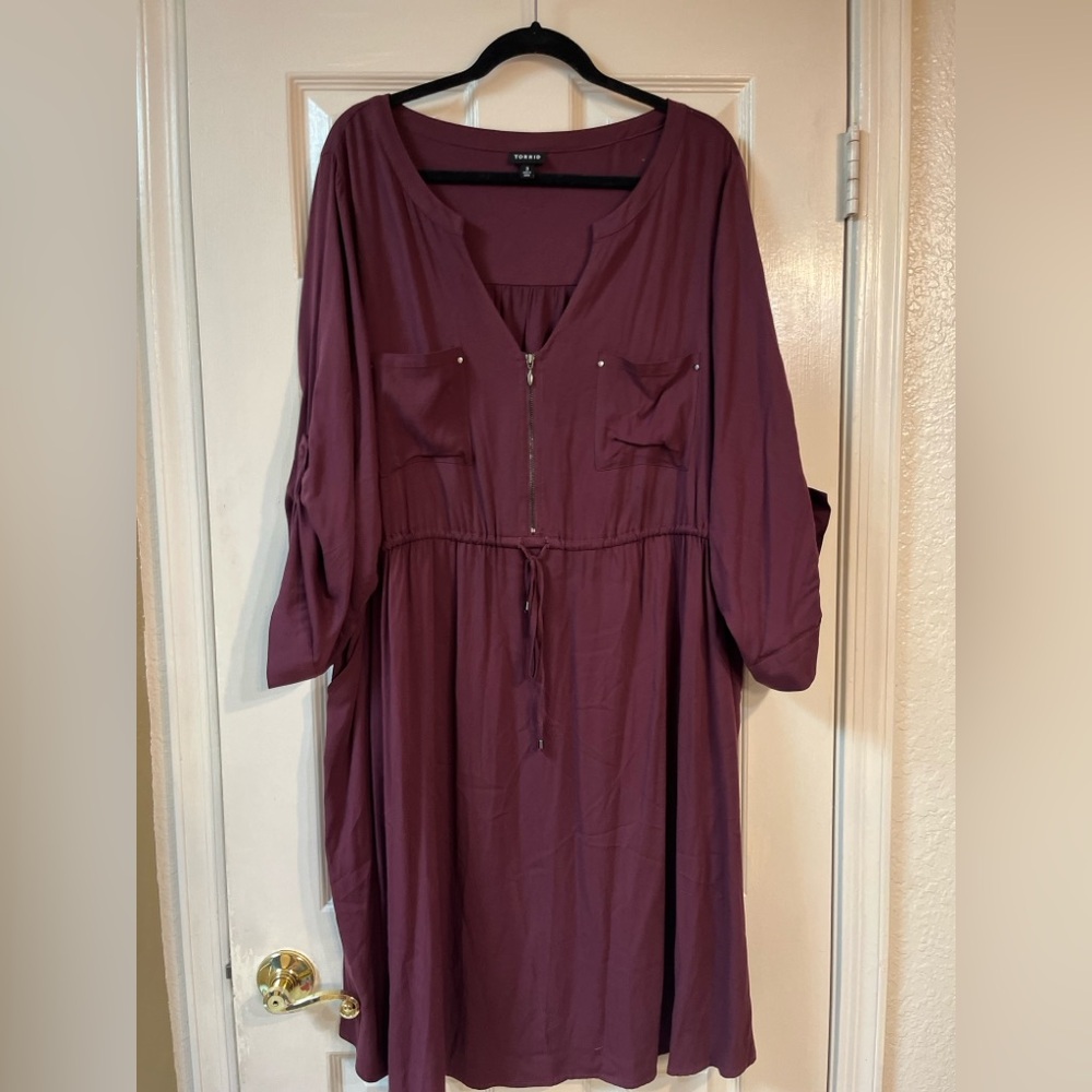 Torrid Burgundy Long Sleeve Dress
